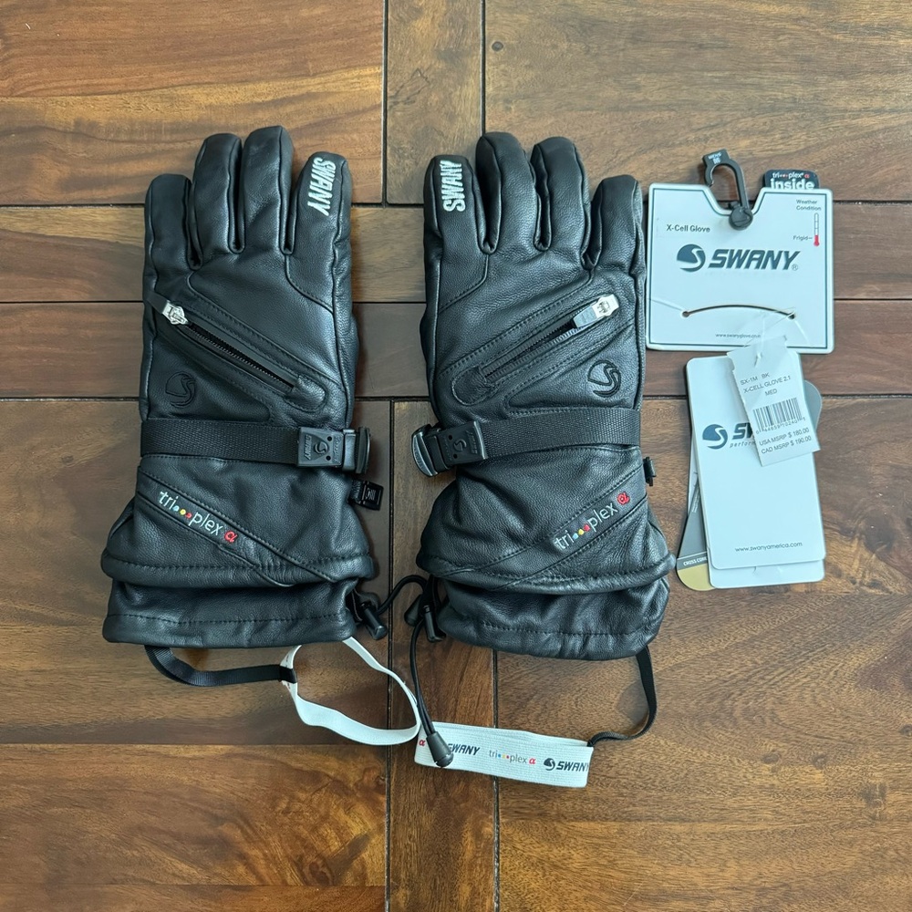 Swany Men’s X-Cell Black Ski Gloves